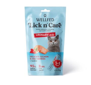  SNACK CREAMY URINARY SALMONE LICK&CARE 6 X 15 GR WELLFED